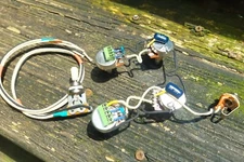 Solderless Les Paul Wiring Harness Bourns 500k 19mm ITW .027 Blue Drops 