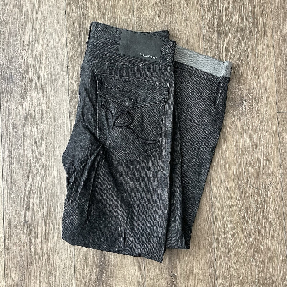 USA 古着 rocawear ブラックデニムパンツ ワイド バギー グランジ USA 古着 rocawear ブラックデニムパンツ ワイド バギー