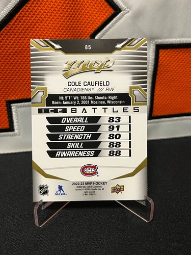 Cole Caufield # Canadiens # 2022-23 Upper Deck MVP Hockey GOLD ICE BATTLES #85 - Bild 2 von 2