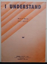 I Understand - Pat Best - Sheet Music 1953