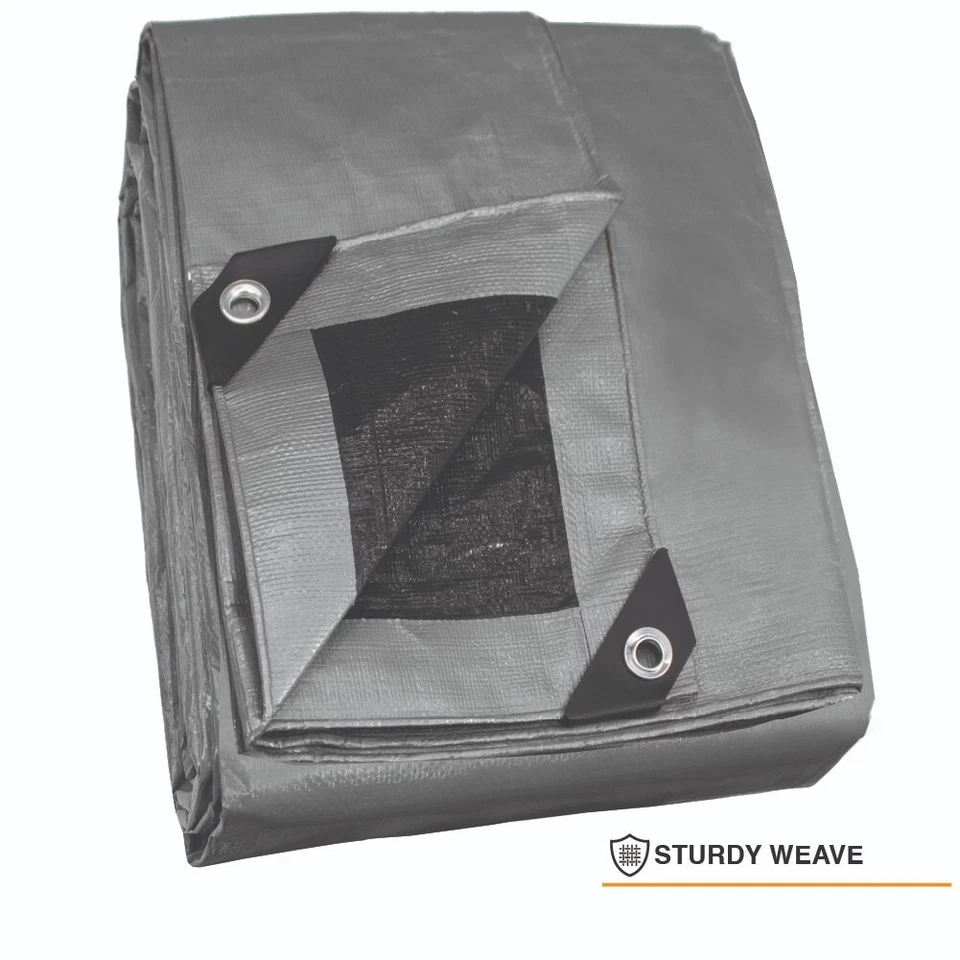 Heavy Silver/Black Tarp - 10 MIL Multipurpose UV Resistant, Waterproof Tarp - Image 2 of 4