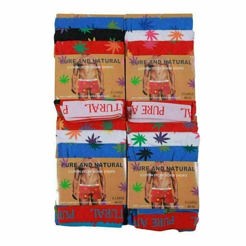 Lotto boxer uomo 1,3,6 pantaloncini tronchetti ganja marijuana intimo design erbacce boxer - Foto 3 di 3
