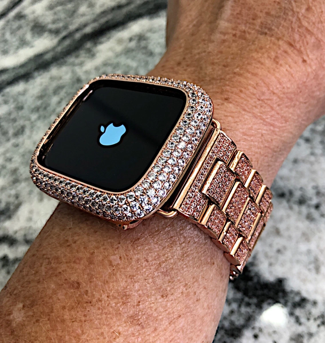 44 mm Apple watch bling lab Diamond bezel case +Apple watch band