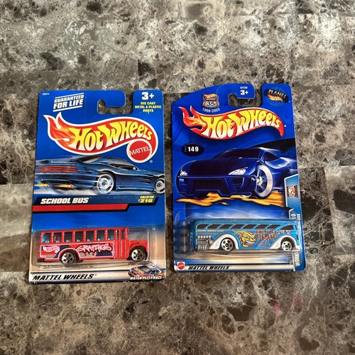 (b10) Hot Wheels Work Crewsers 3/10 & # 216 Graphics School Bus (2 Bus Lot )