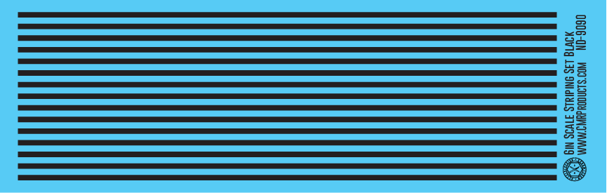 HO Scale - Scale Striping Set 6in Black