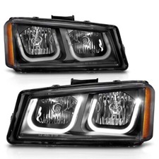 Black Led U Bar Headlights For 2003-2006 Chevrolet Silverado 1500 2500 3500
