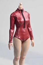 1/6 Scale Female Soldier Dark Red Elastic Fitting Swimsuit Model for 12   