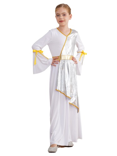 Costume Toga Bambina Lucido Romano Cosplay Principessa Vestito Tradizionale Halloween - Foto 7 di 89