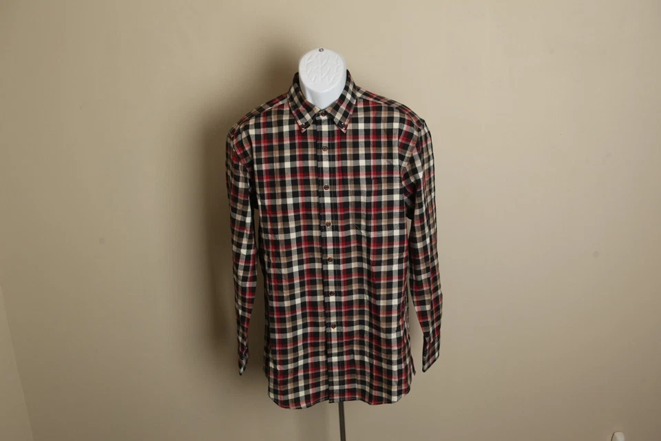 Pendleton Lana Hombre Negro, Caqui y Rojo Canterbury Tela Mezcla Lana Camisa M Foto 2 de 4