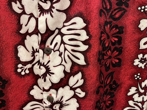 PARADISE BAY Boys Sz 14 Red Button Down Hawaiian Aloha Cotton Shirt Made in HI - Picture 2 of 3