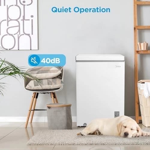 Трансформируемая морозильная камера Midea 3,5 куб. фута - компактная и энергоэффективная, белая - Изображение 4 из 4