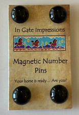 Basic Black Magnetic number pins horse show number magnet holders