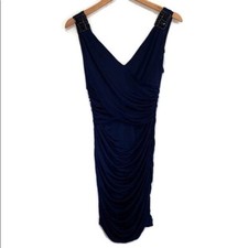 Windsor Bodycon V-Neck Dress Navy Blue Formal Homecoming Size Medium