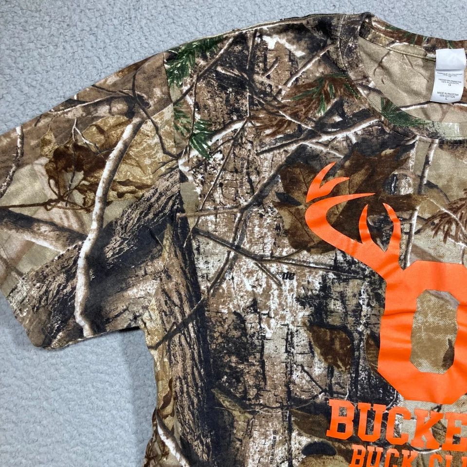 Buckeye Buck Club T Shirt Adult Large Forest Camo Short Sleeve Trophy Bucks Ohio - Image 3 of 4