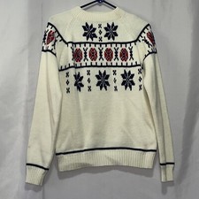 Vintage fair isle sweater mens size small snowflake design euc e100