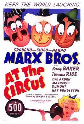 AT THE CIRCUS Movie POSTER 27x40 Groucho Marx Chico Marx Harpo Marx Margaret