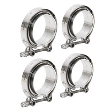 Lokocar 2.5 Inch V Band Clamp With Flange Male Female Stainless Steel 4pcs