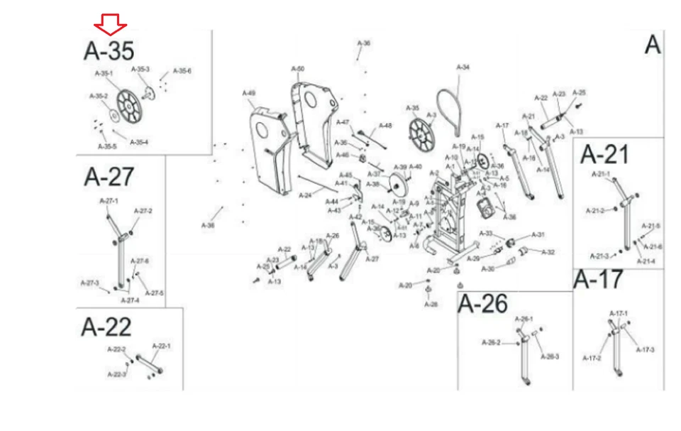Volante elíptico con polea BH Fitness LK500X LK700X S3XiB S5XiB LK500X-A-35 Foto 2 de 2