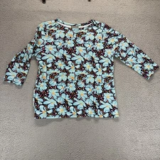Style & Co Womens Pullover 3/4 Sleeve Floral Print Top Multicolor Size XL