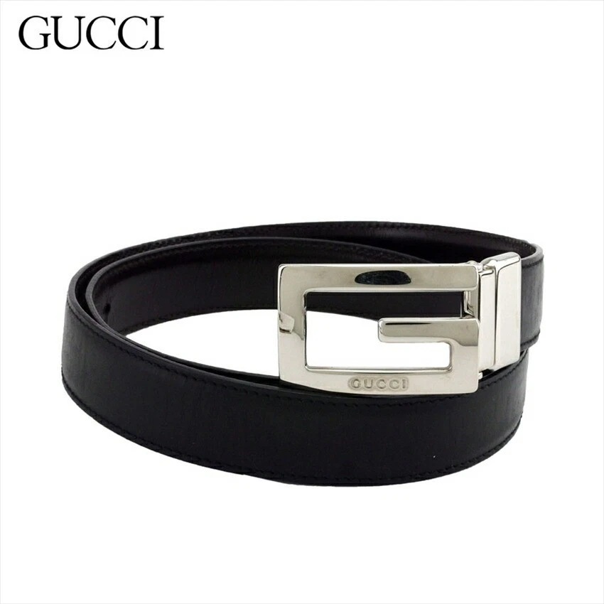 Ceinture Printemps Gucci Boucle Rotative Homme Réversible Marque G Noir Marron Argent C43