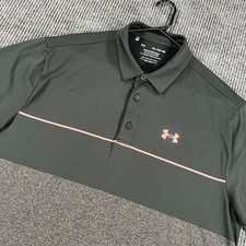 Under Armour Playoff Polo Shirt Mens XL Extra Large Black Short Sleeve Golf