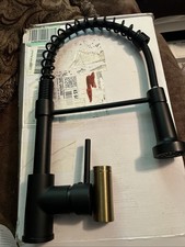 Matte Black Kitchen Sink Faucet Pull Down Sprayer Swivel Single Handle Read..