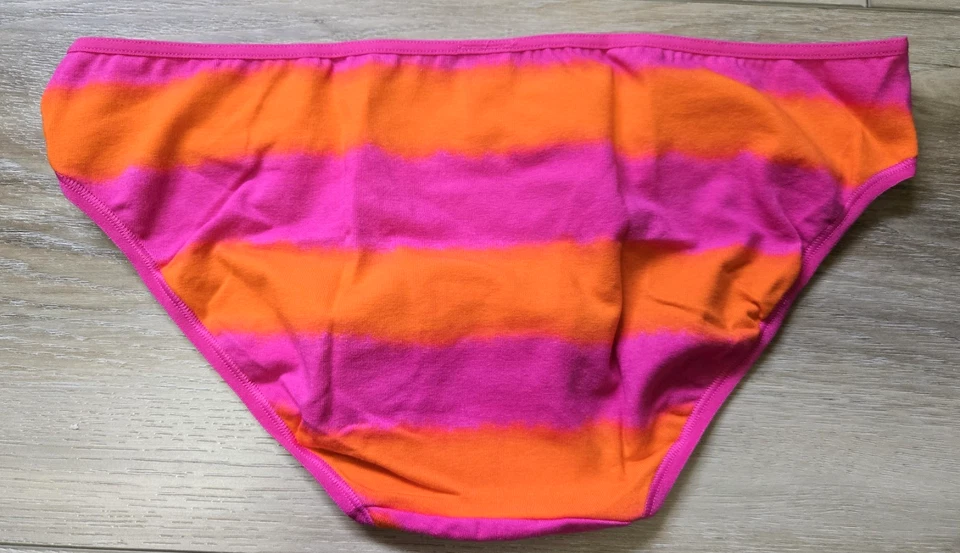 NIB Vintage Victoria's Secret PINK Cotton Ombre Stripe Low-Rise Bikini Panties L - Image 2 of 4