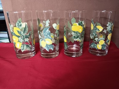 Royal Norfolk Vibrant Lemon Tumblers 16 oz Glassware Drinking Glasses Set of 4
