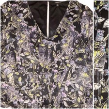 Torrid Dress Womens 00 Black Floral Tiered Fairy Whimsigoth Feminine Festival