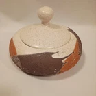Royal Haeger Earth Wrap Lidded Ginger Jar Lava Glaze Brown Orange MCM Pottery