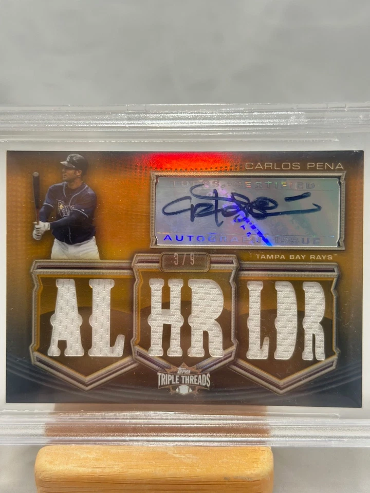 Topps Triple Threads 2010 autógrafo reliquias oro #AR151 Carlos Peña BGS MT 9,5 Foto 3 de 4
