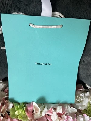 TIFFANY & CO. Tiffany & Co Small Gift Bag With White Ribbon Attached Authentic New Stock