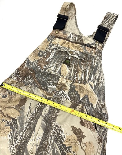 Vintage LIBERTY Realtree Camo Hunting Bib Overalls Made America Sz 34 USA - Picture 7 of 10