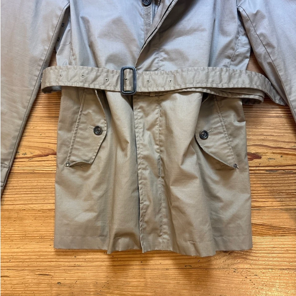 Coated Cloth tan womens belted trench coat SIZE M - Image 2 of 4