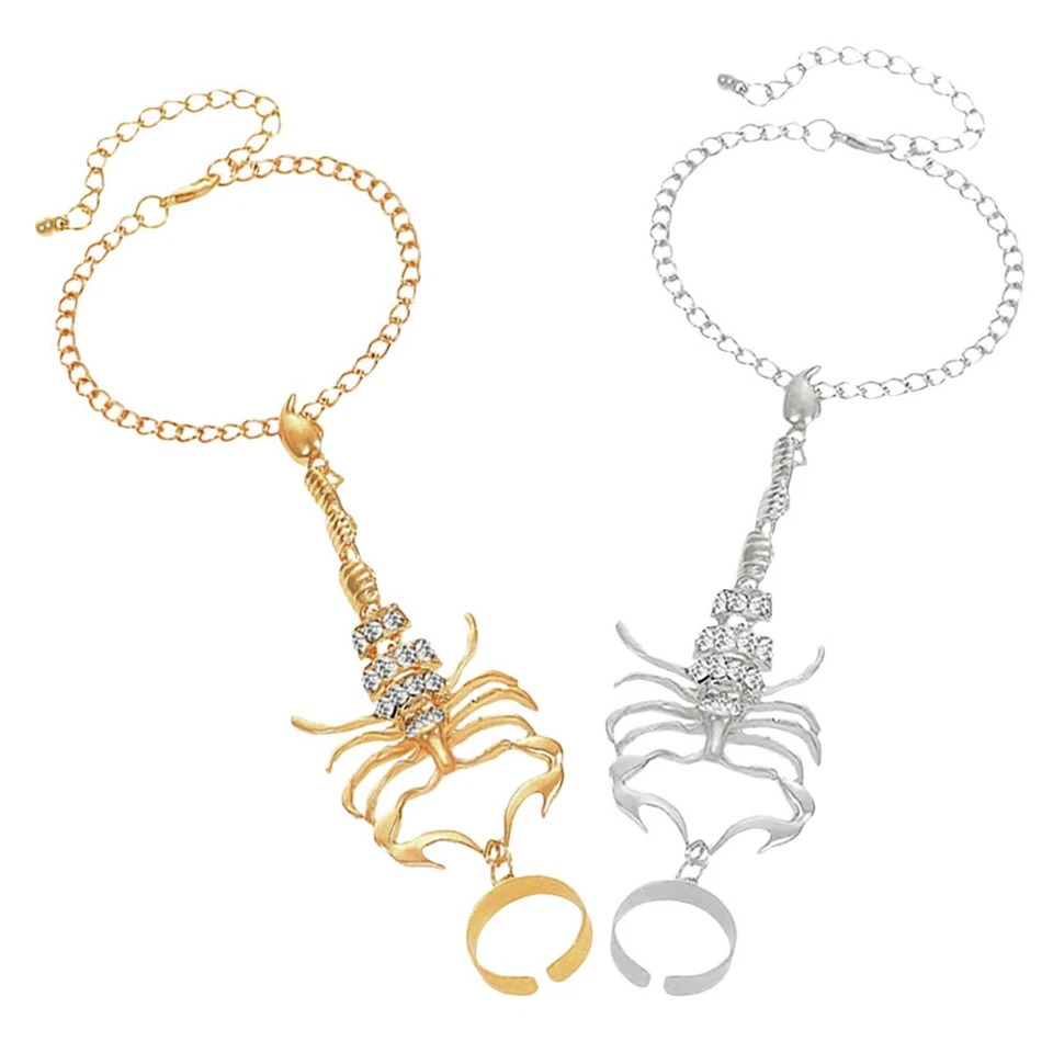 2 Stück Fingerring Handkette Rave Armband Ring Armband - Bild 3 von 4