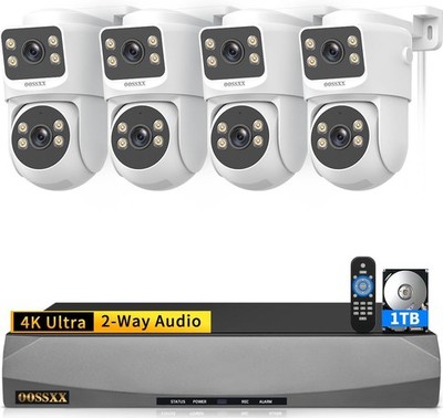 PoE Dome Camera Outdoor Home Security Camera System Alarm, 4K 8-Channel Camara