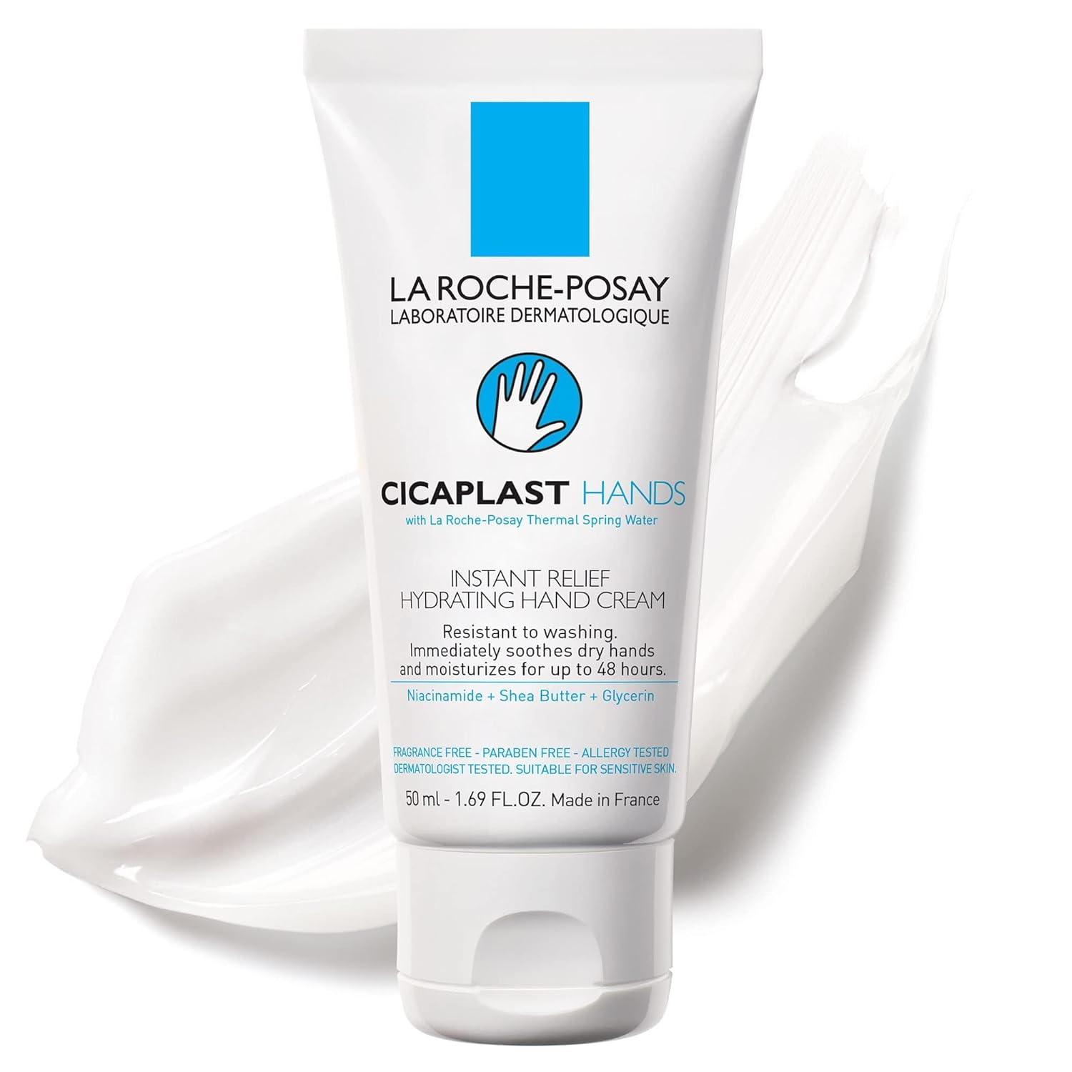 La Roche-Posay Cicaplast Hand Cream, Instant Relief Moisturizing Hand Lotion for