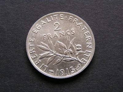 2 Francs Argent/Silver SEMEUSE de 1915...SUP++...10 grammes... - Photo 1/2
