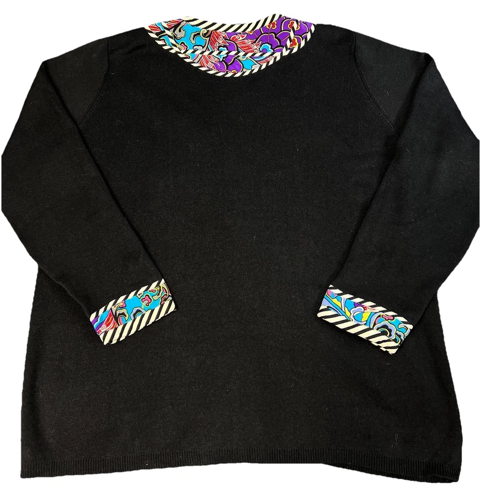 KOOS конечно туника верхний 1 X черный Рами хлопок шелк отделка Artsy богемное лагоморф - Изображение 2 из 4