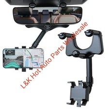 360  Car Phone Holder Rotatable And Retractable Rearview Mirror Mount Universal