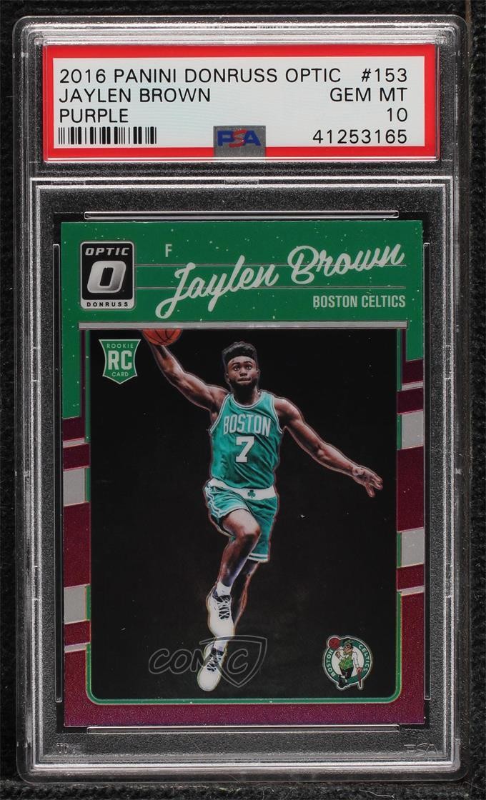 2016-17 Panini Donruss Optic Purple Prizm Jaylen Brown #153 PSA 10 GEM MT uk2