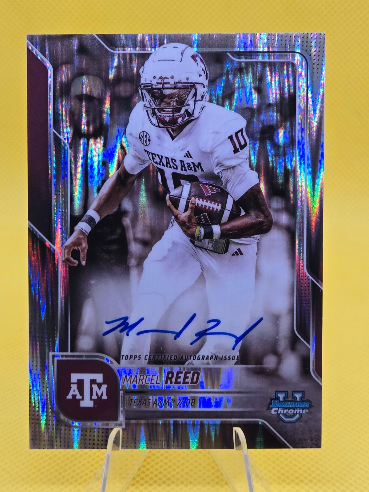 2025 Bowman Chrome U Marcel Reed Stealth Refractor Auto #BCA-MRE Texas A&M