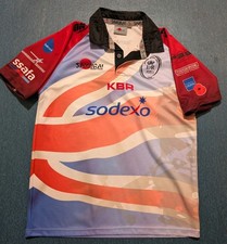 British Army Mens Rugby Shirt large Union flag jersey GB Armed Forces poppy