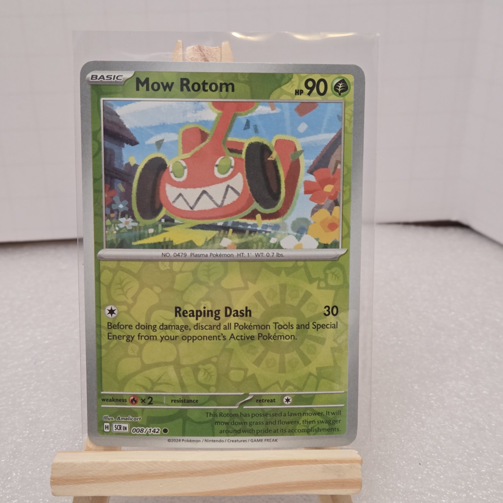 Pokemon TCG Mow Rotom 90/Holo Rare Shiny Foil Collectible Card Near Mint Single 