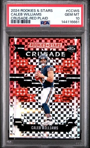2024 PANINI ROOKIES & STARS CRUSADE RED PLAID #CCWS CALEB WILLIAMS RC PSA 10