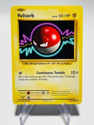voltorb pokemon card value 2016 39/108 Reverse Holo Evolutions Near Mint [Fighting] x2 Retreat Cost VOLTORB 2016 Pokemon Evolutions Common
