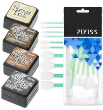 Tim Holtz Distress Oxide Ink Pads and Pixiss Foam Blending Brush multicolored