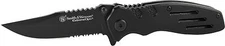 Smith & Wesson Extreme Ops Linerlock Black Clip Point Folder Plain Edge SWA24S