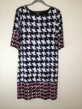 Covington Women's Medium Multicolor Shift Dress Crew Neck 3/4 Sleeve Knee Length