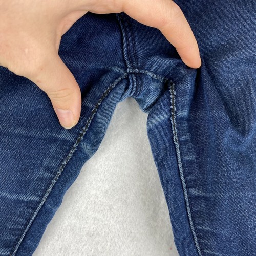 YMI Girl Super Skinny Distressed Jeans Kids Size 8 Blue Dark Wash Cotton Blend - Picture 3 of 11